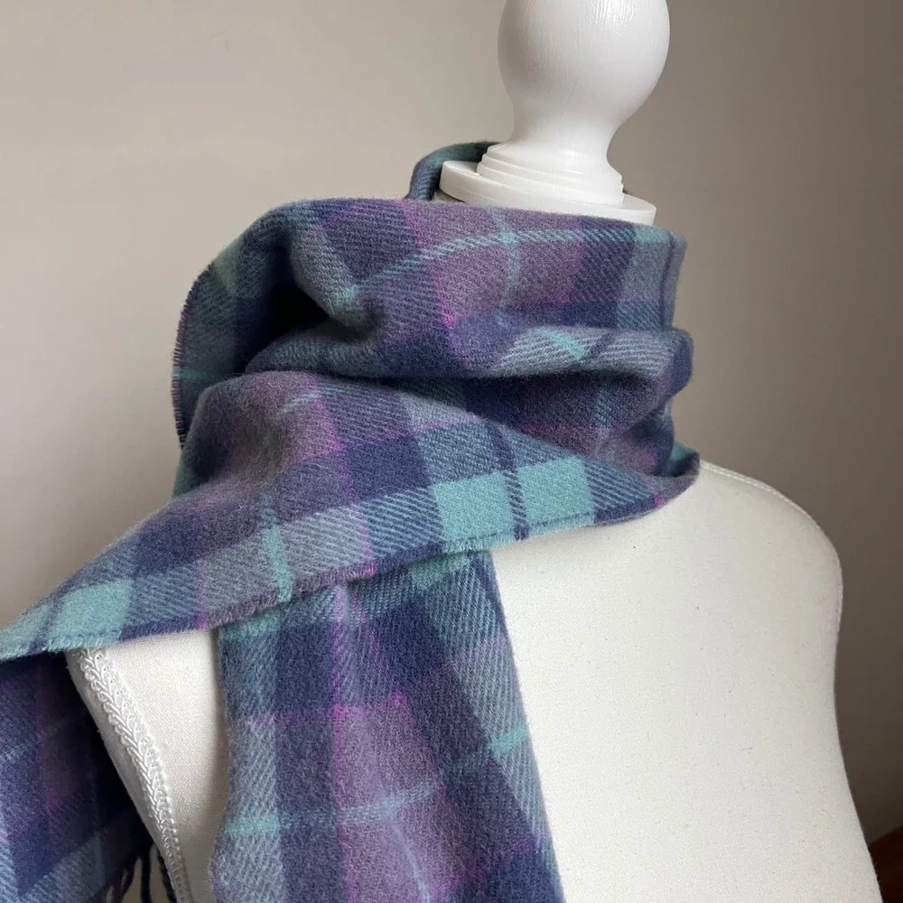 Vintage Plaid Wool Neck Scarf James Pringle Weavers Tartan Made In Scotland‎